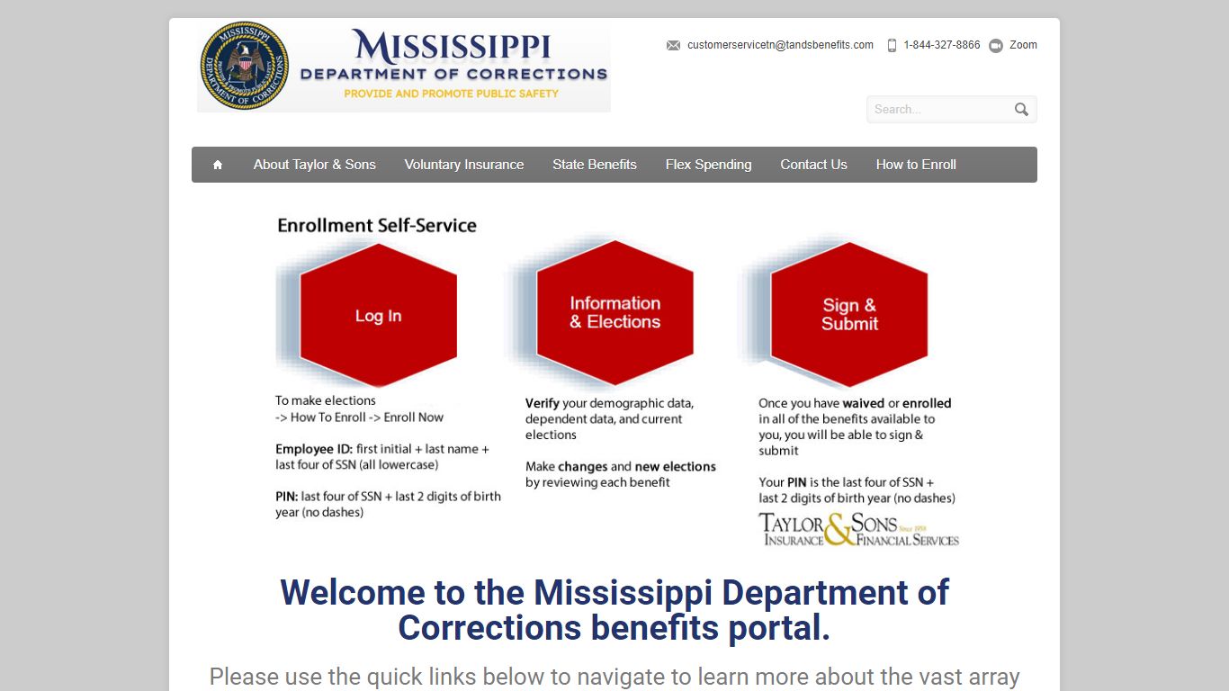 Home - Mississippi Department of Corrections - My Benefits Portal